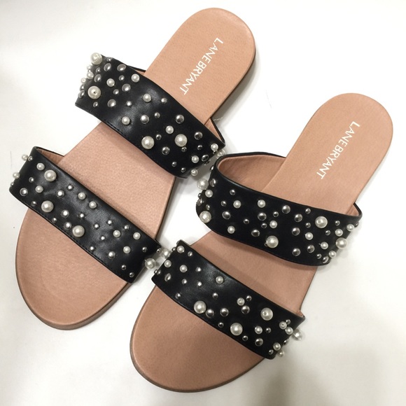 Lane Bryant Shoes - Lane Bryant Women’s Sz 10W Pearl Black Sandals